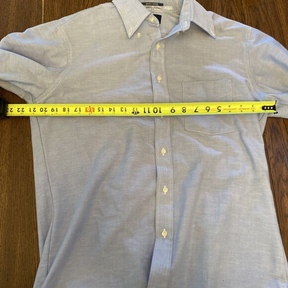 Stafford Size 16-35 Blue Long Sleeve Button Down Shirt Men's - Picture 8 of 9